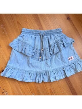 Nono denim ruffled skort size 7/8 nwot